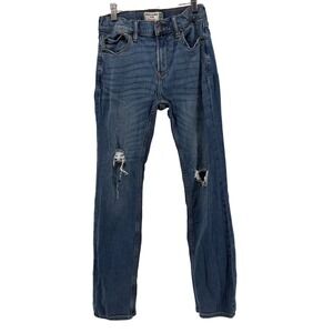 Abercrombie Kids Slim Skinny Jeans Distressed Blue Denim Pants Size 13 14